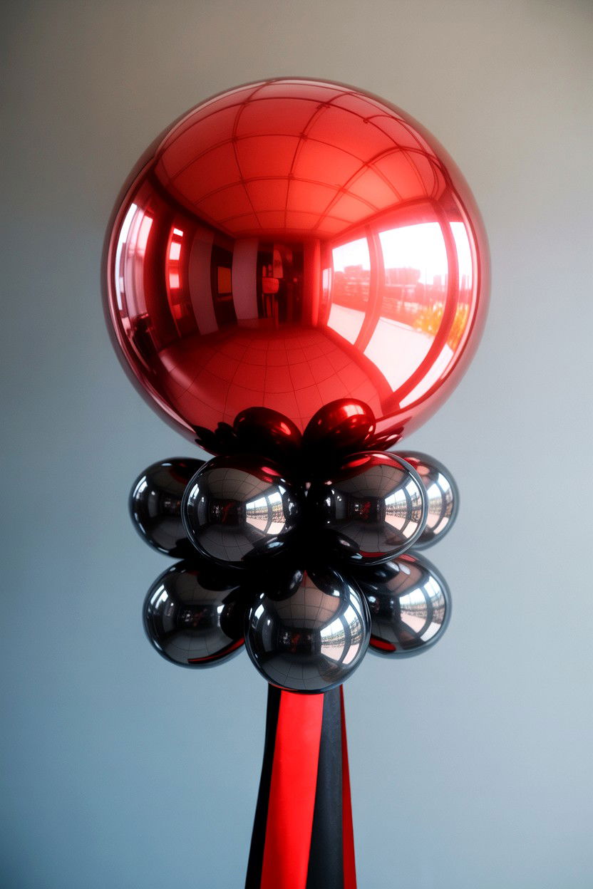 Red Chrome Balloon - 25 Valentine's Day Foil Balloon Ideas