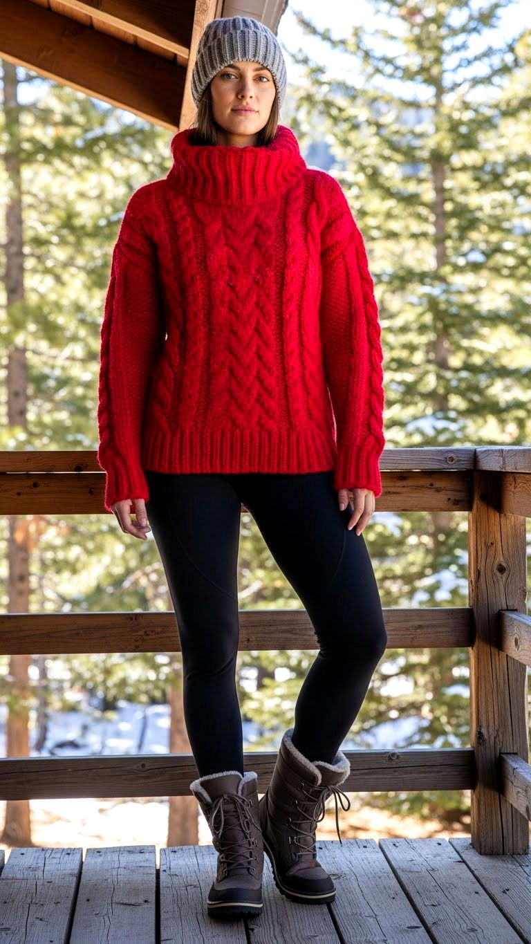 Red Chunky Knit Pullover - 25 valentine's day sweater ideas