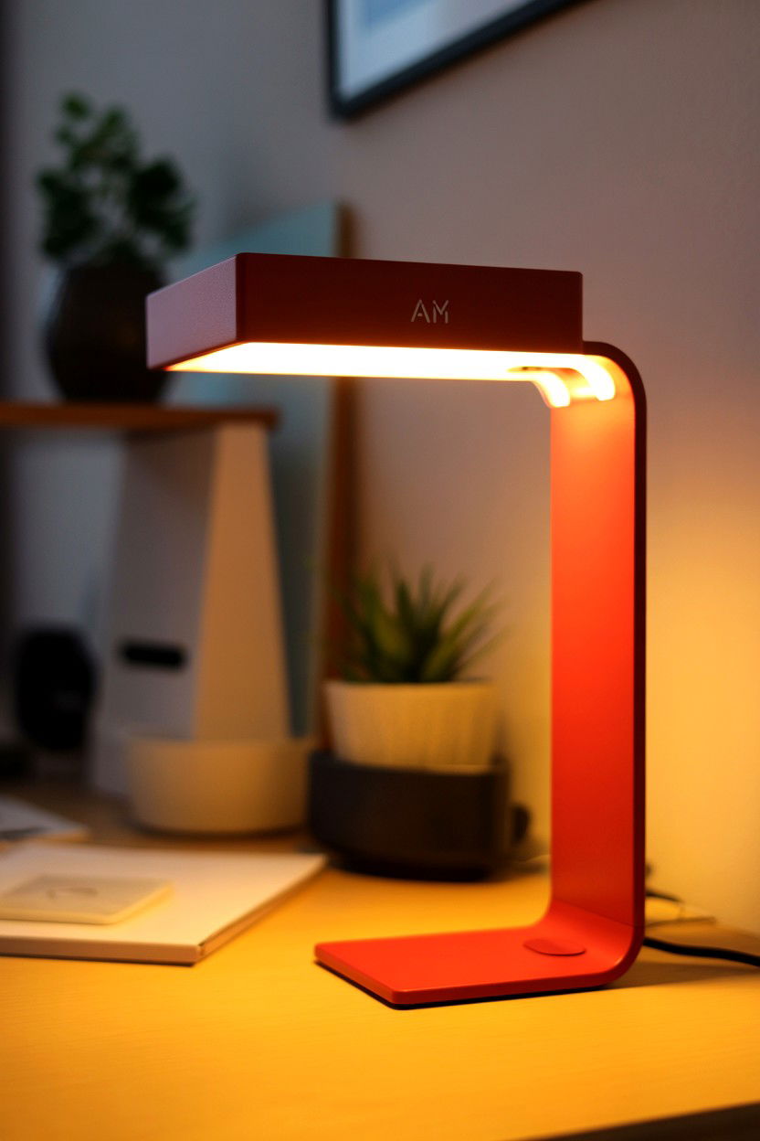 Red Desk Lamp - 25 Valentine's Day Desk Surprise Ideas