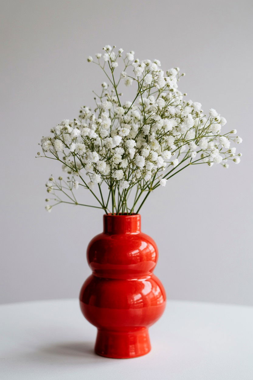 Red Flower Vase - 25 Valentine's Day Bathroom Decor Ideas