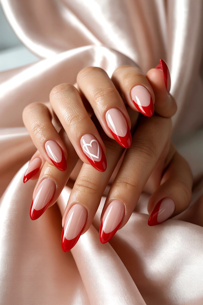 25 French Tip Valentine s Day Nails For Romantic Style