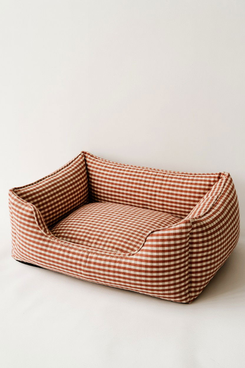 Red Gingham Pet Bed - 25 Valentine's Day Pet Bed Ideas
