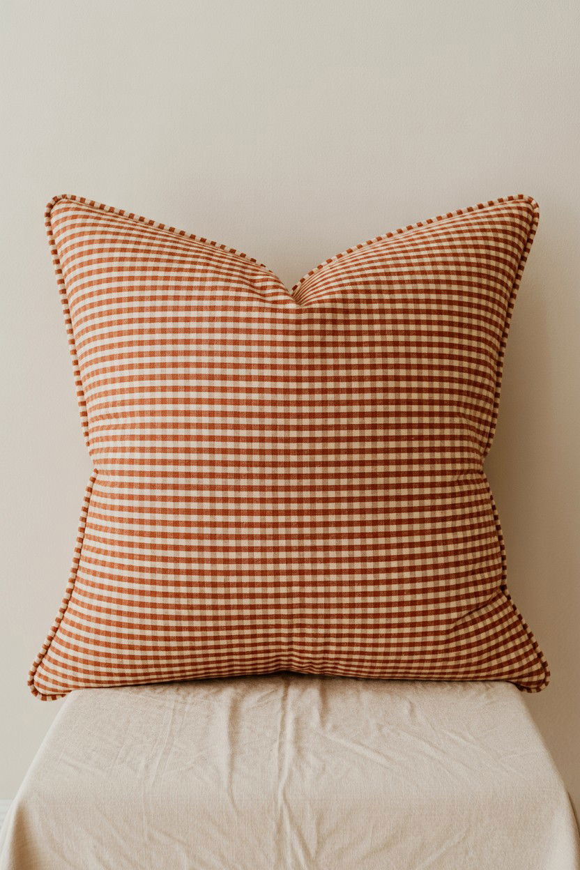 Red Gingham Pillow - 25 Valentine's Day Pillow Ideas