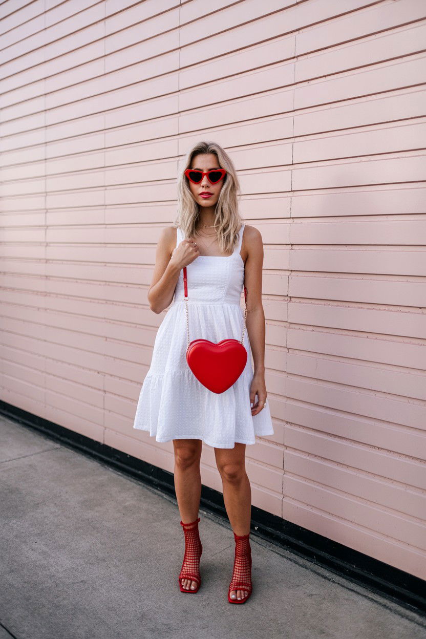 Red Heart Accessories - 25 Valentine's Day Photo Outfit Ideas