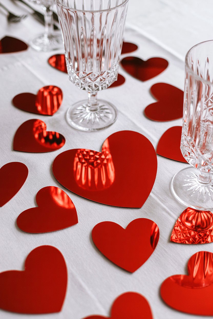 Red Heart Confetti - 25 Valentine's Day Reception Ideas