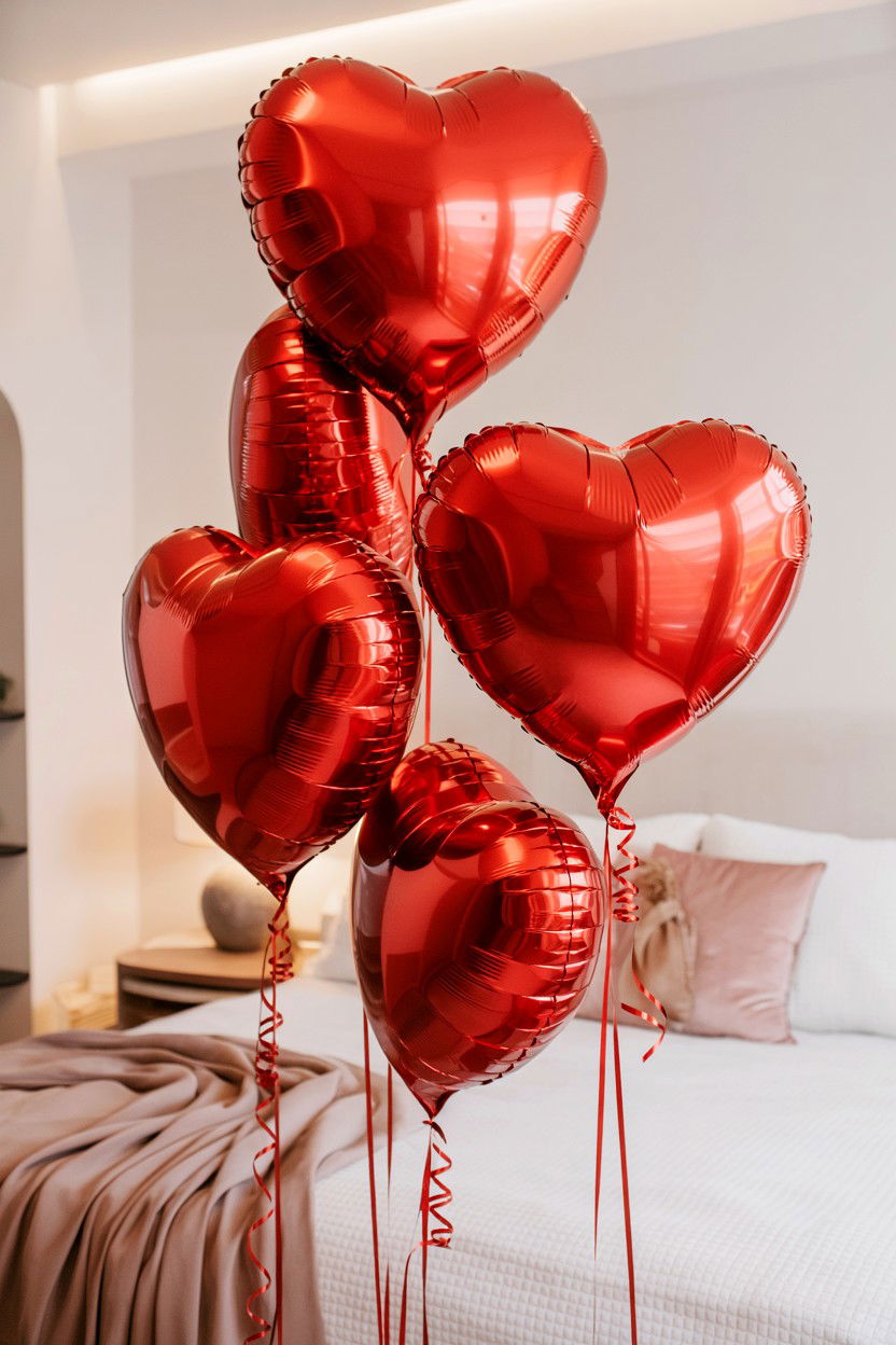 Red Heart Foil Balloon - 25 Valentine's Day Foil Balloon Ideas
