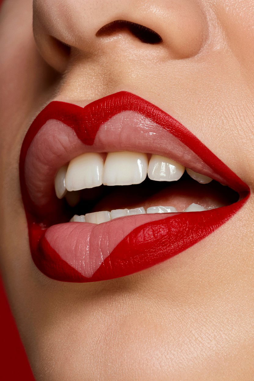 Red Heart Lips - 25 Heart Makeup Valentine's Day Ideas