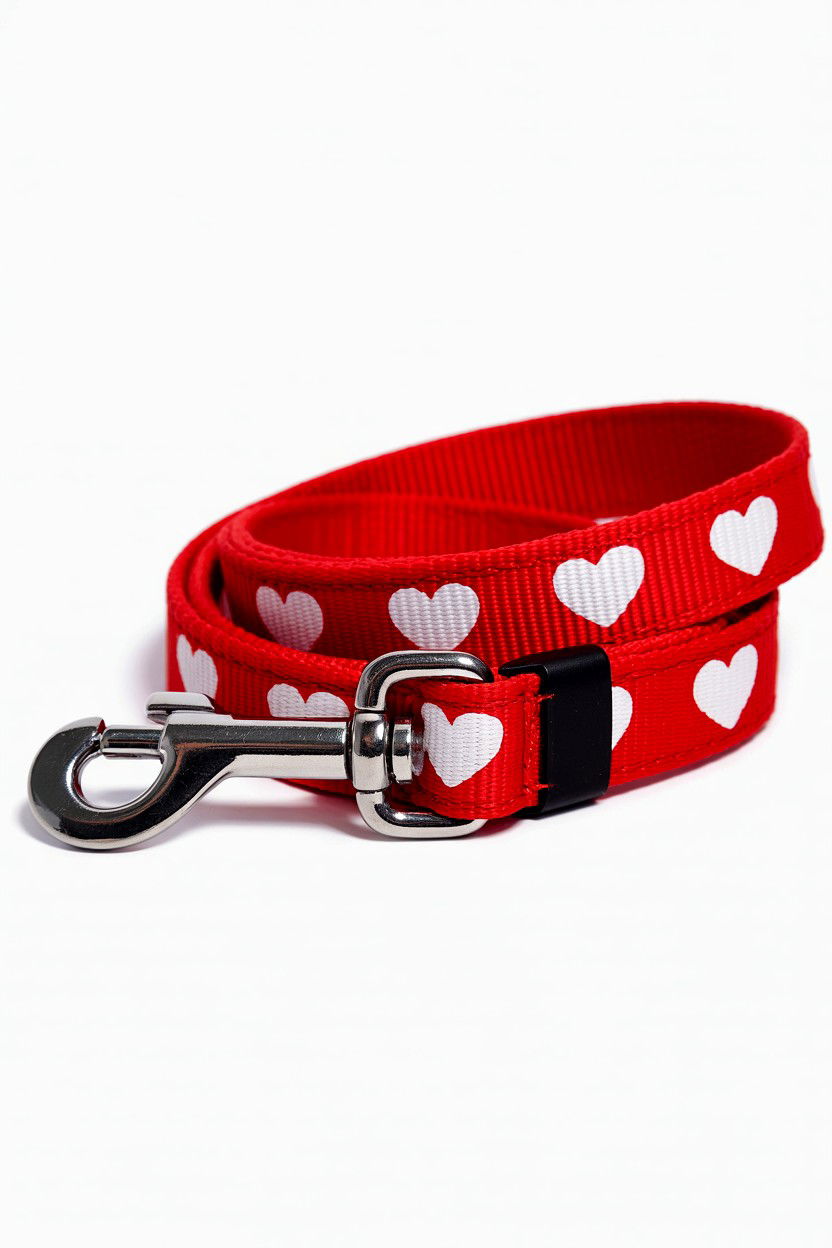 Red Heart Pattern Dog Leash - 25 Valentine's Day Pet Leash Ideas