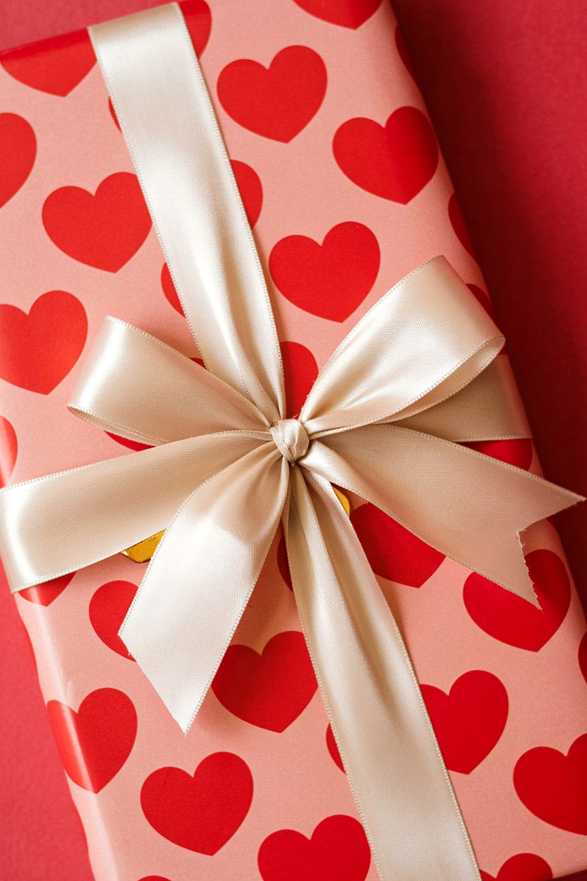 Red Heart Wrapping Paper - 25 Valentine's Day Wrapping Paper Ideas