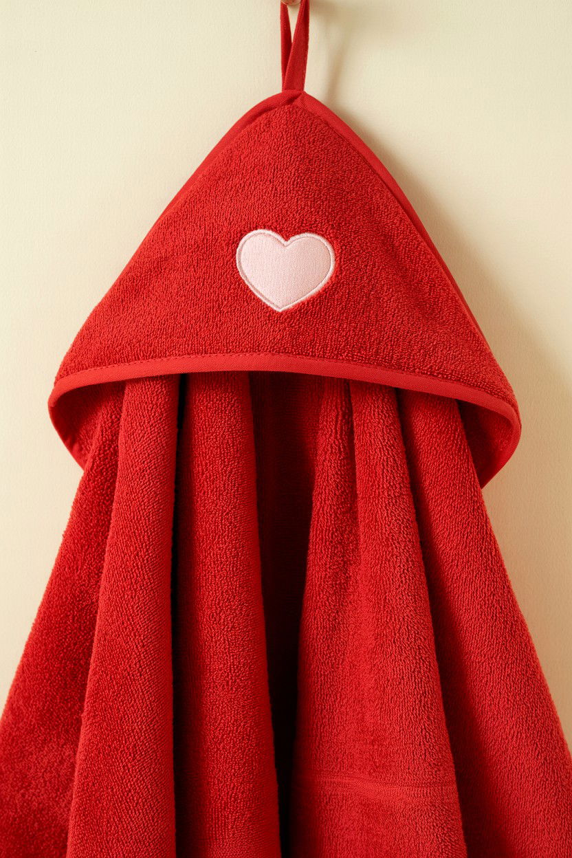 Red Hooded Baby Towel - 25 Valentine's Day Gifts for Baby