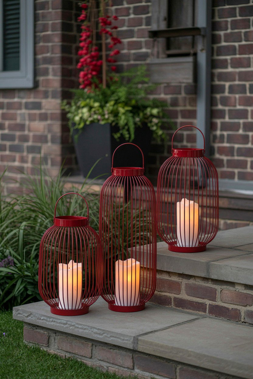 Red Lantern Display - 25 Valentine's Day Doorbell Surprise Ideas