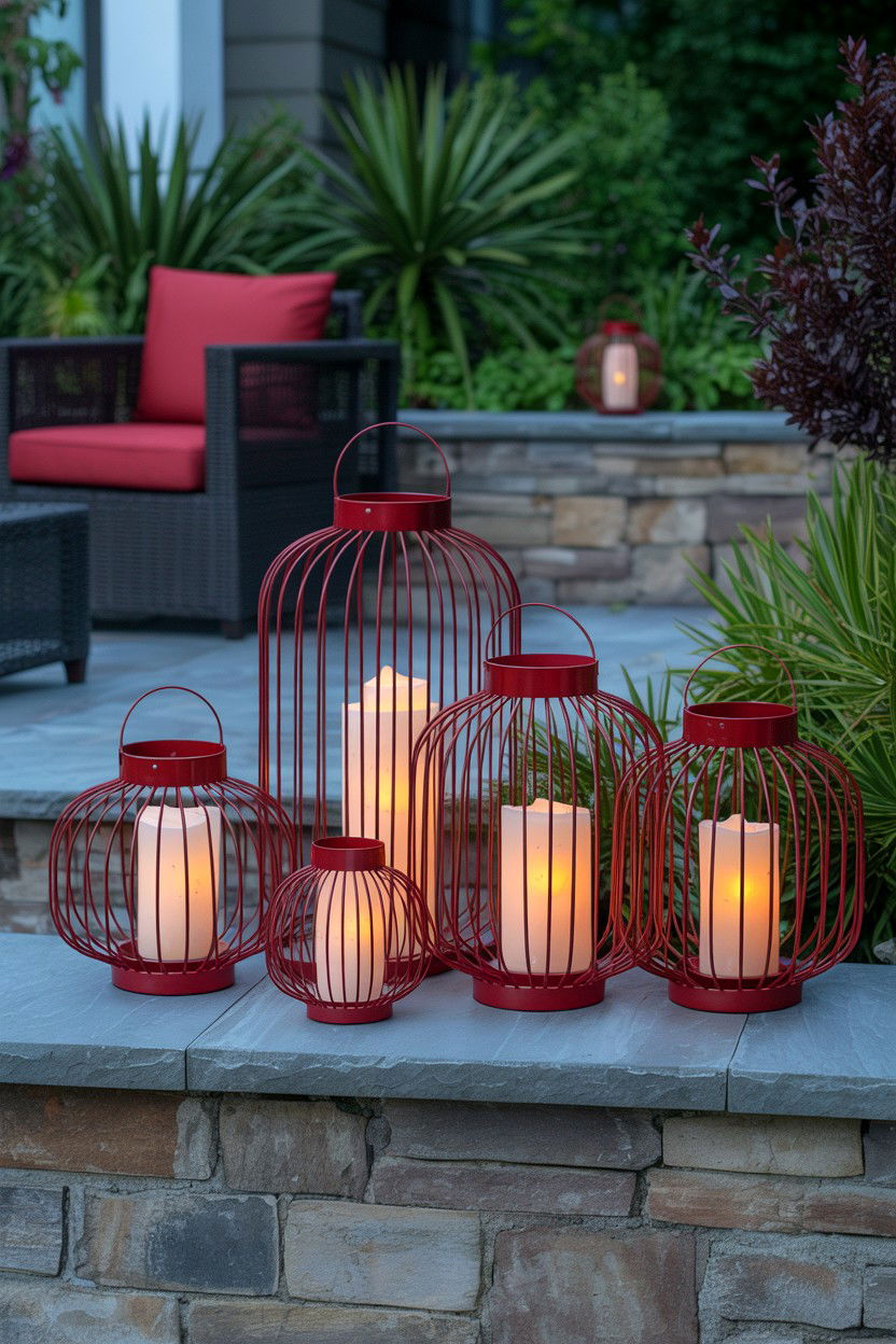 Red Lantern Outdoor - 25 Valentine's Day Garden Ideas