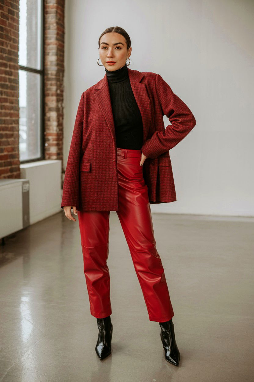Red Leather Pants - 25 Cheap Valentine's Day Outfit Ideas