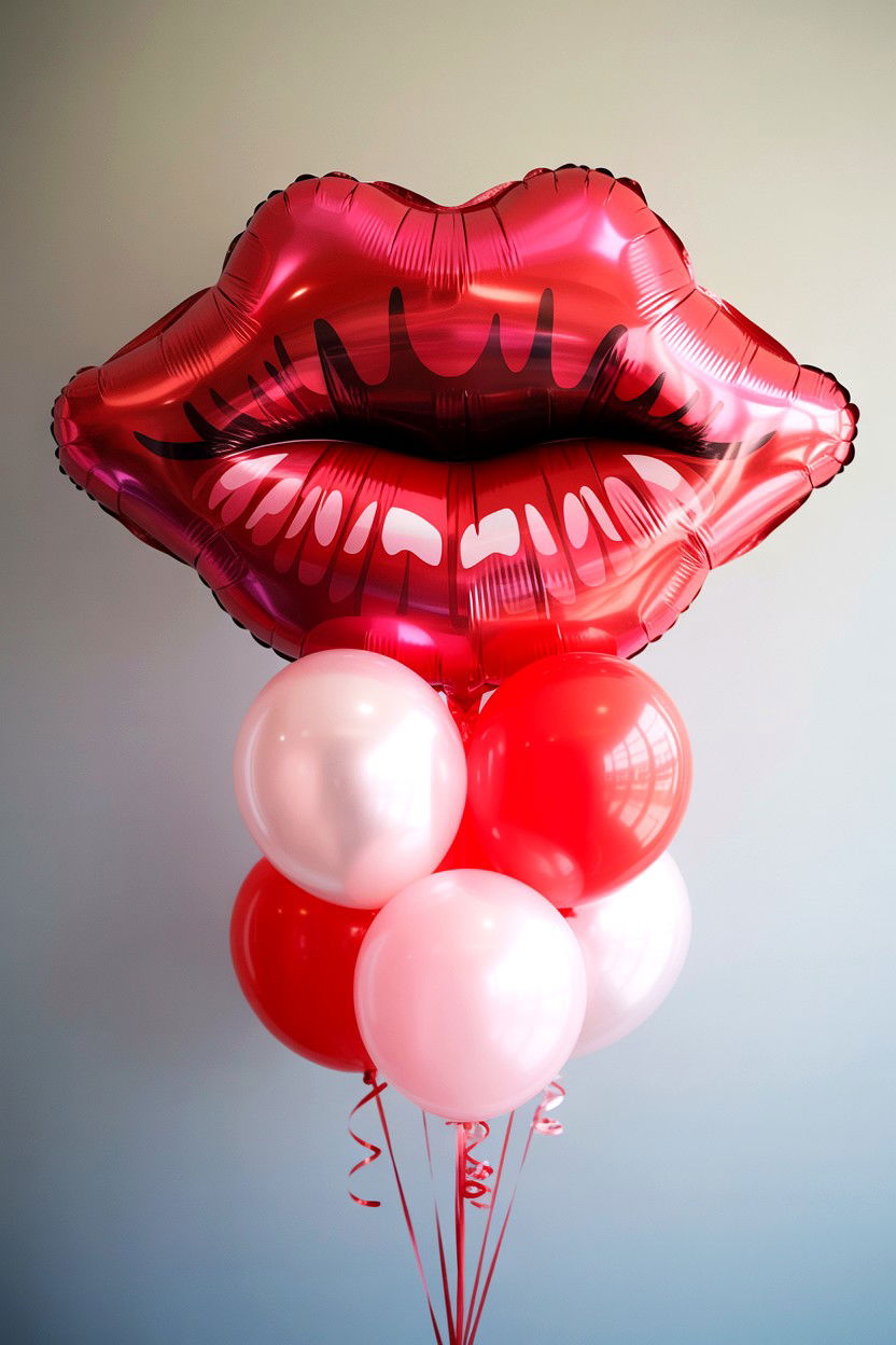 Red Lip Balloon - 25 Valentine's Day Balloon Ideas