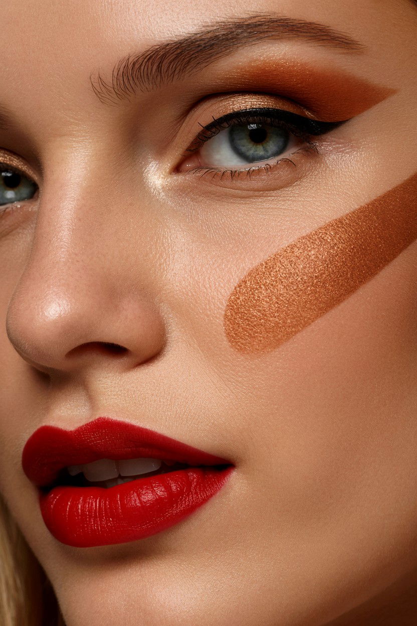 Red Lip Bronze - 25 Valentine's Day Bronzer Looks