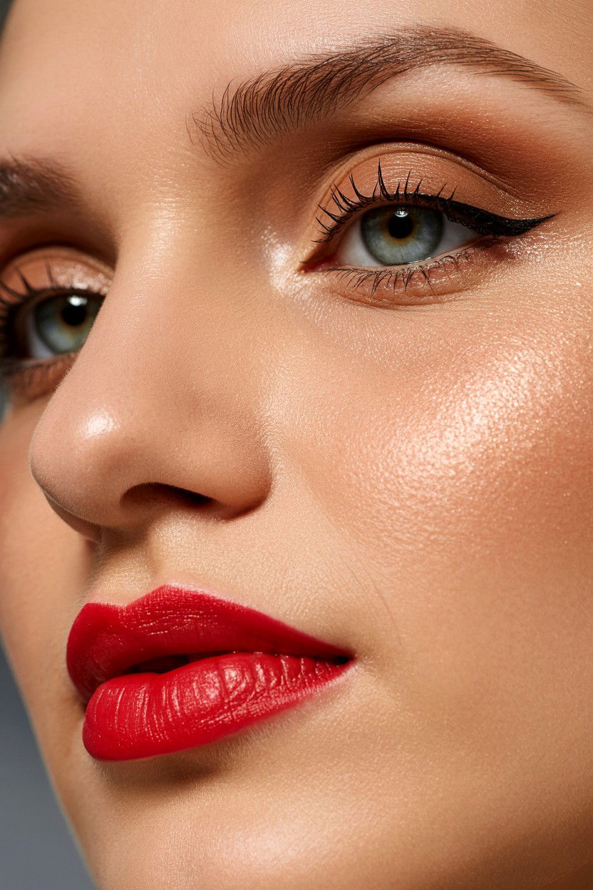 Red Lip Soft Glam - 25 Red Lip Valentine's Day Looks