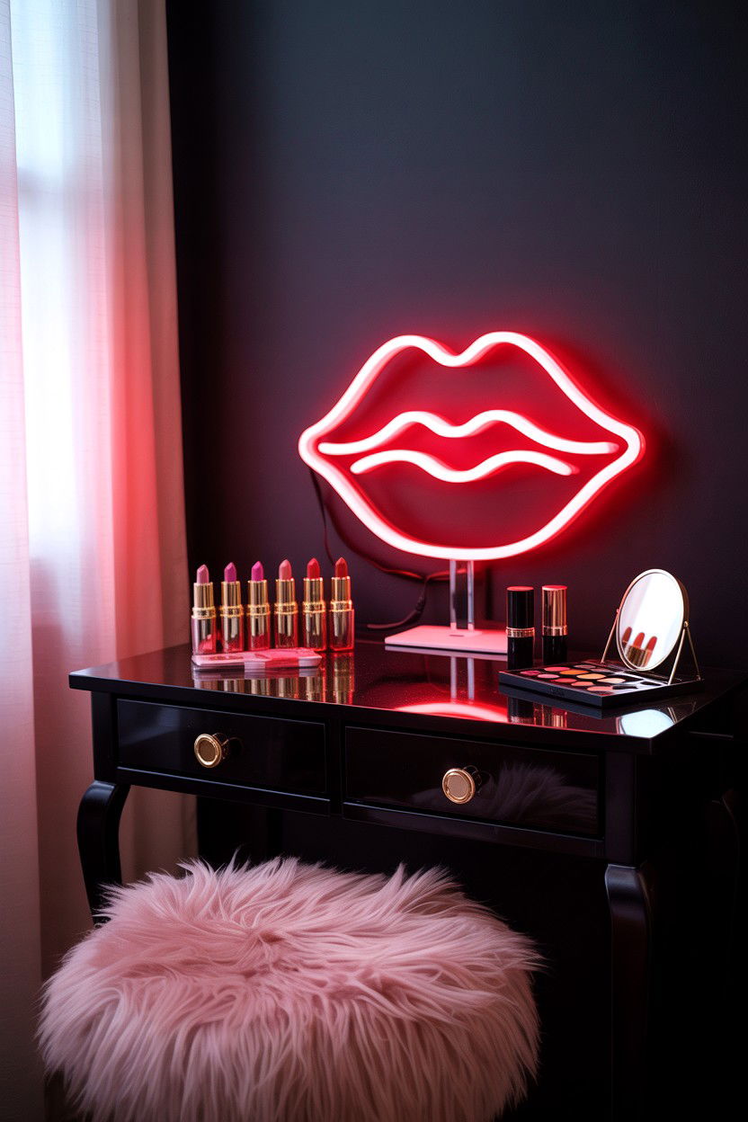 Red Lips Neon Sign - 25 Valentine's Day LED Sign Ideas