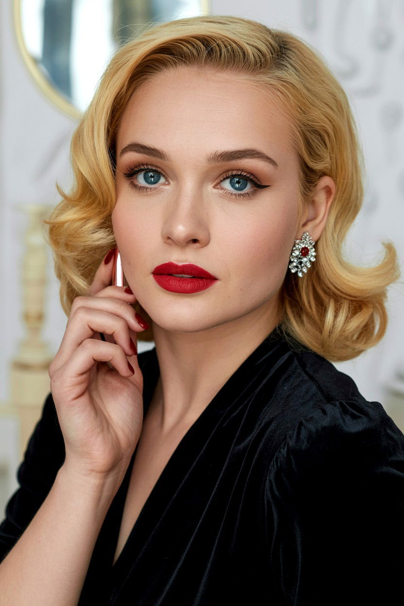 Red Lipstick - 25 Valentine's Day Makeup for Blue Eyes