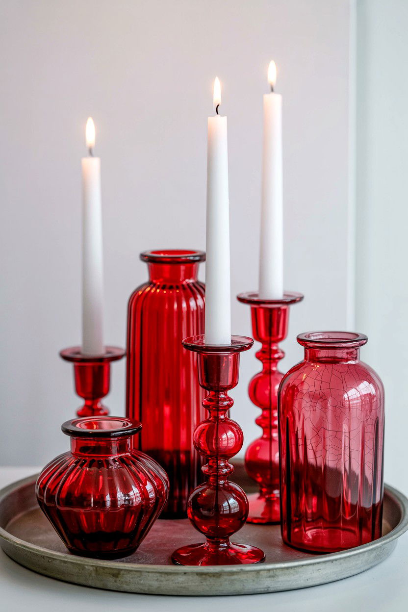 Red Mercury Glass - 25 Vintage Valentine's Day Decorations