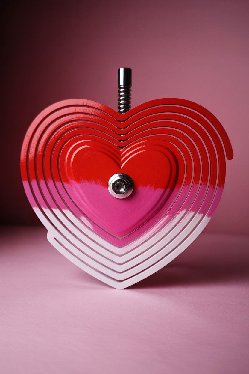 Red Ombre Heart Spinner - 25 Valentine's Day Wind Spinner Ideas