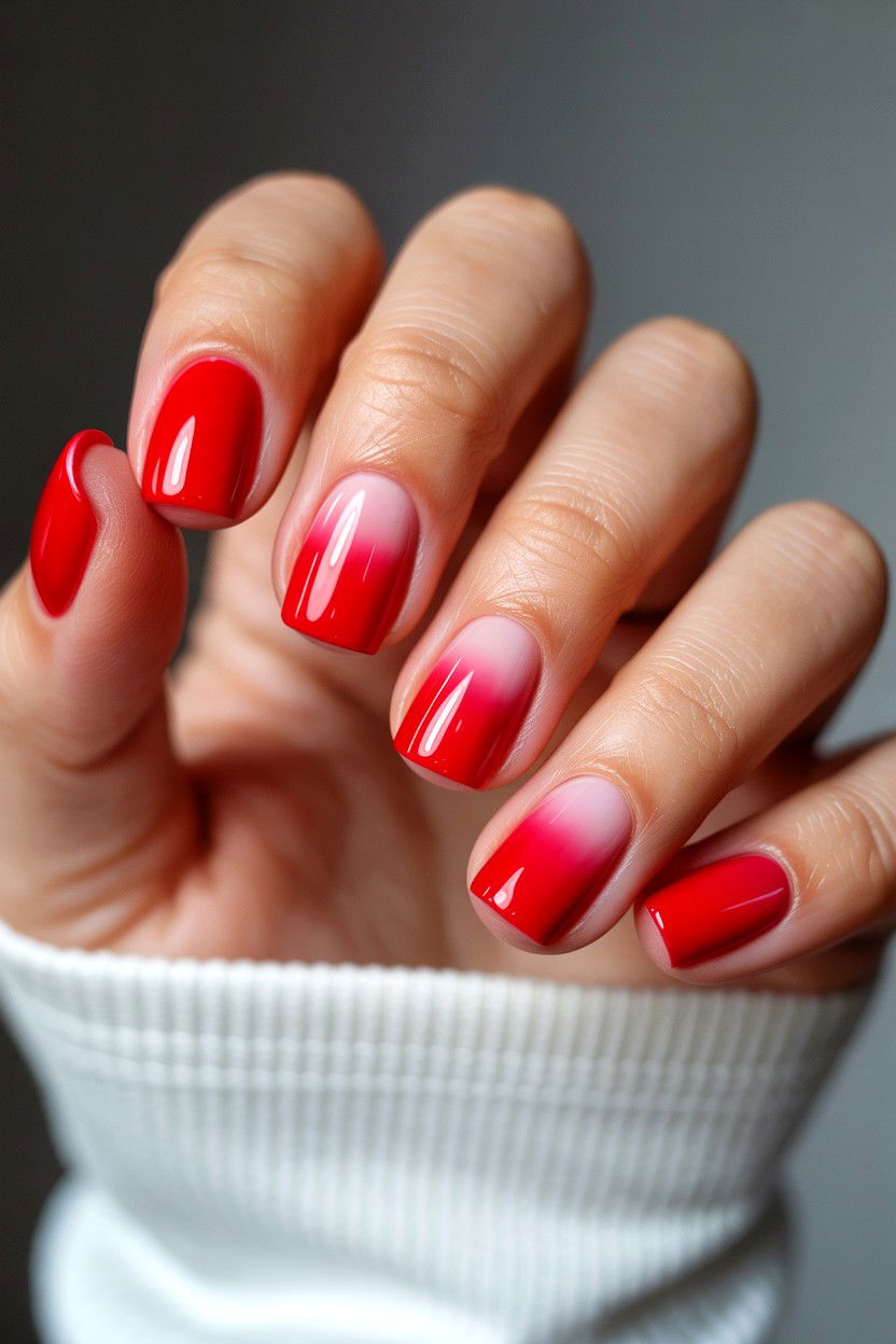 Red Ombre Nails - 25 Red Valentine's Day Nail Ideas