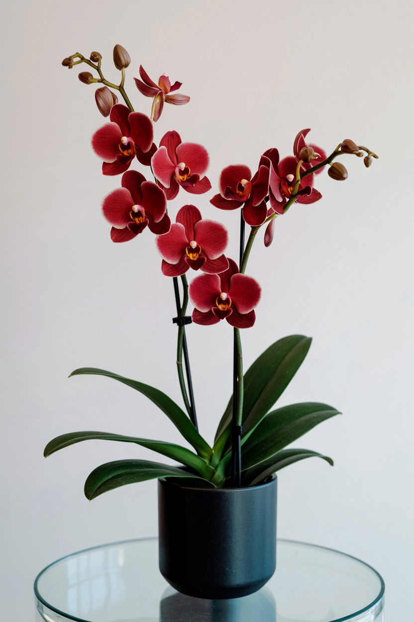 Red Orchid Arrangement - 25 Valentine's Day Orchid Ideas