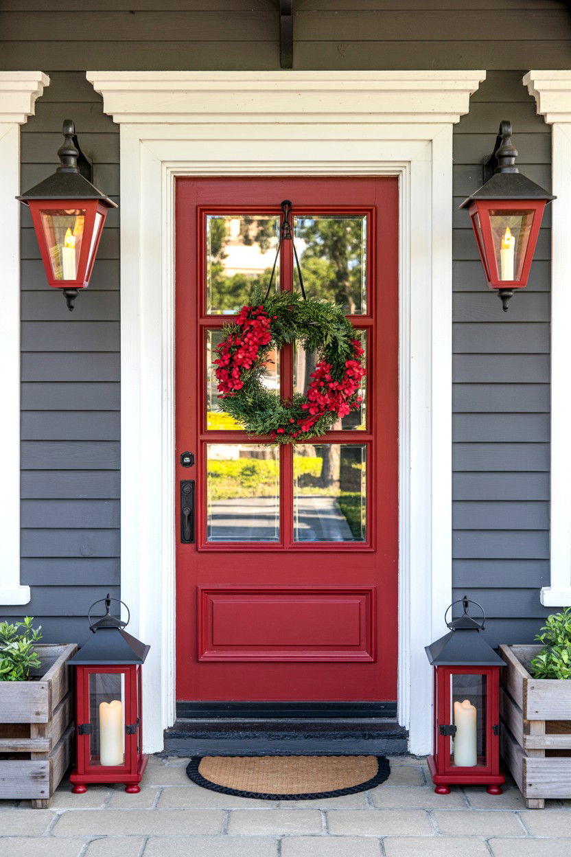 Red Outdoor Lanterns - 25 Valentine's Day Pathway Decoration Ideas
