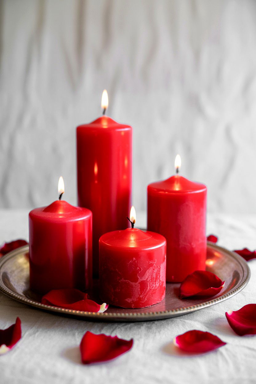 Red Pillar Candles - 25 Valentine's Day Pillar Candle Ideas