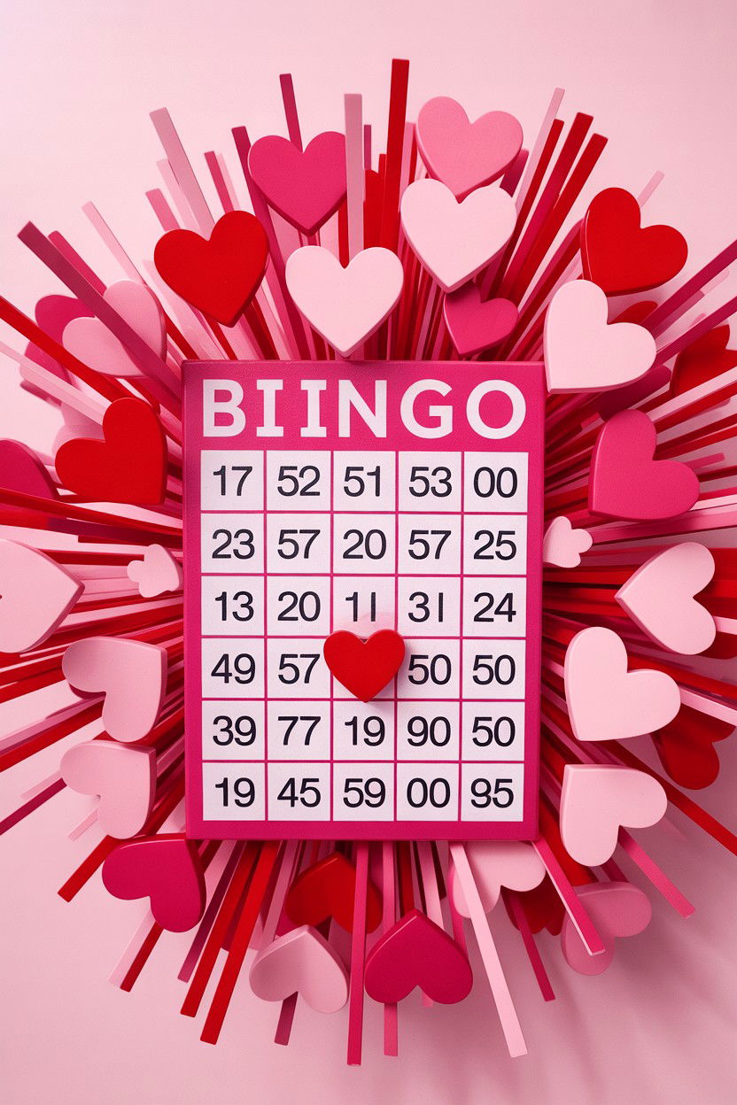 Red Pink Bingo Game - 25 Valentine's Day Bingo Ideas