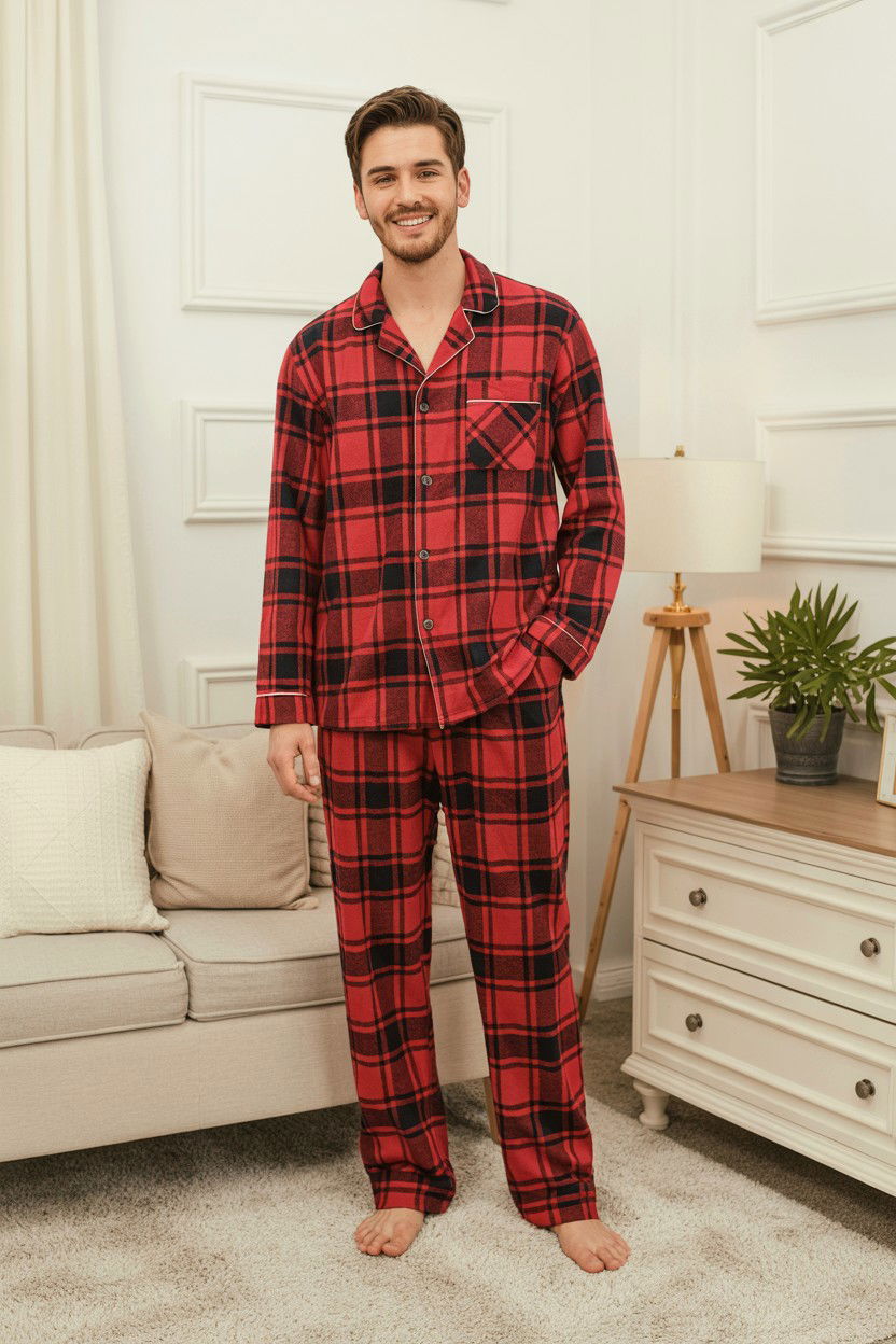 Red Plaid Pajamas - 25 Valentine's Day Matching Set Ideas
