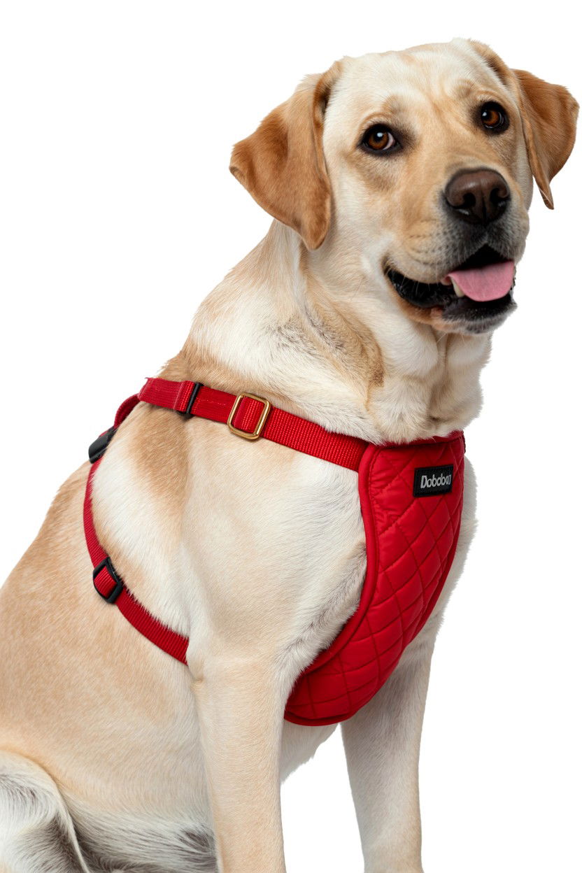 Red Quilted Dog Harness - 25 Valentine's Day Pet Harness Ideas