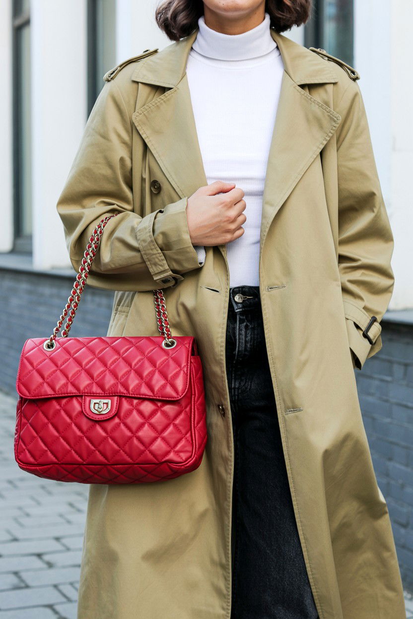 Red Quilted Shoulder Bag - 25 Valentine's Day Handbag Ideas