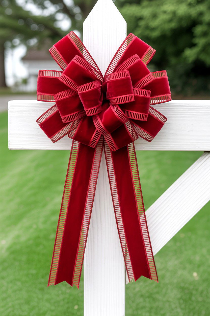 Red Ribbon Mailbox Bow - 25 Valentine's Day Mailbox Decorating Ideas
