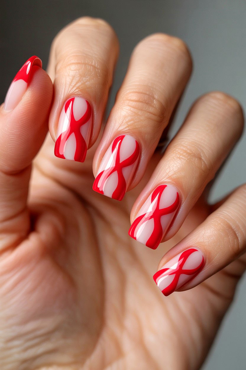 Red Ribbon Nail Art - 25 Bow Valentine's Day Nail Ideas