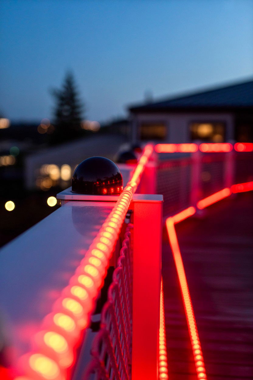 Red Rope Light Border - 25 Valentine's Day Outdoor Lighting Ideas