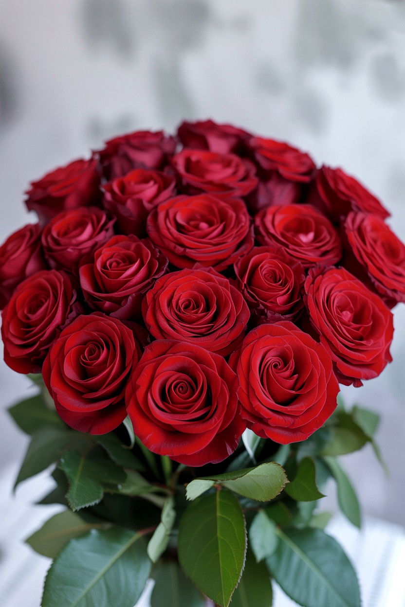 Red Rose Bouquet - 25 Valentine's Day Wedding Photo Ideas