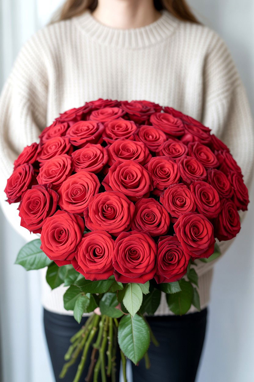 Red Rose Bouquet - 25 Valentine's Day Instagram Photo Ideas