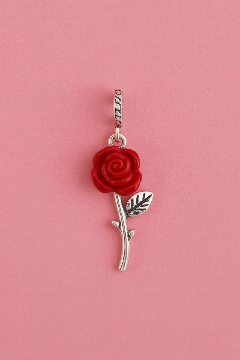 Red Rose Charm - 25 Valentine's Day Charm Bracelet Ideas