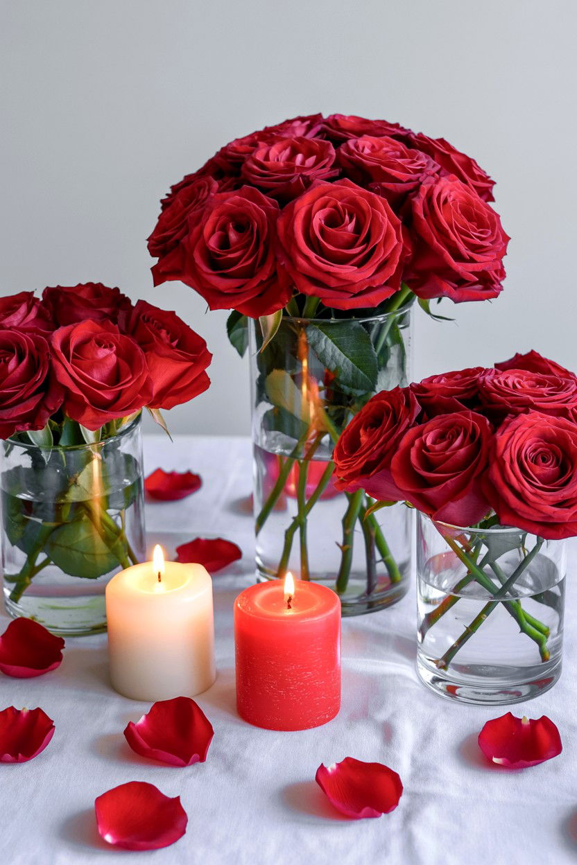 Red Rose Decoration - 25 Valentine's Day Karaoke Party Ideas