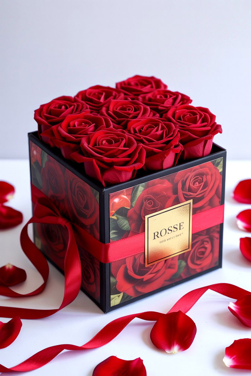 Red Rose Explosion Box - 25 Valentine's Day Explosion Box Ideas