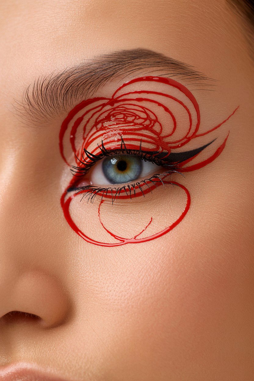 Red Rose Graphic Liner - 25 Valentine's Day Graphic Liner Ideas