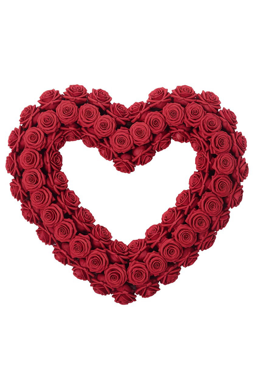 Red Rose Heart - 25 Heart Shaped Wreath Ideas