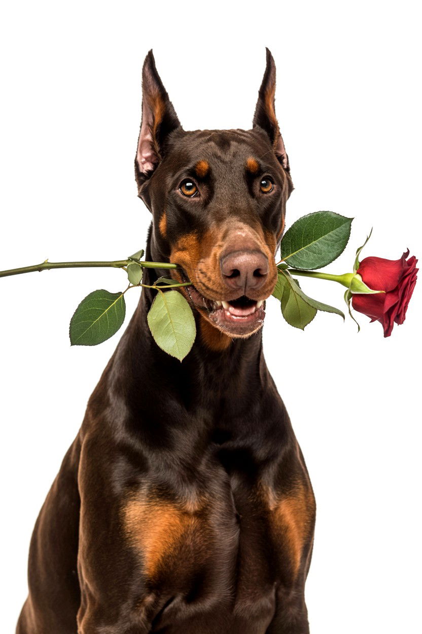 Red Rose Pet Portrait - 25 Valentine's Day Pet Photo Ideas
