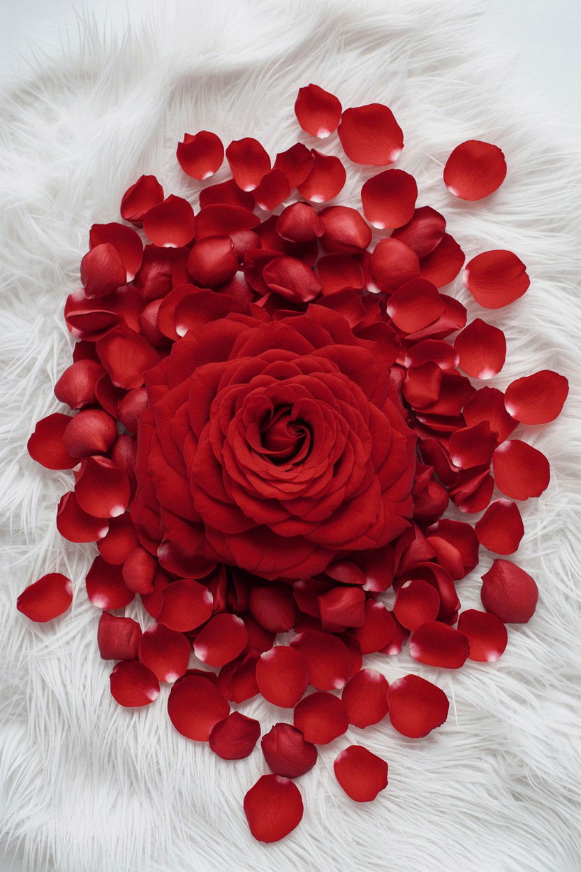Red Rose Petals - 25 Valentine's Day Pet Photoshoot Ideas
