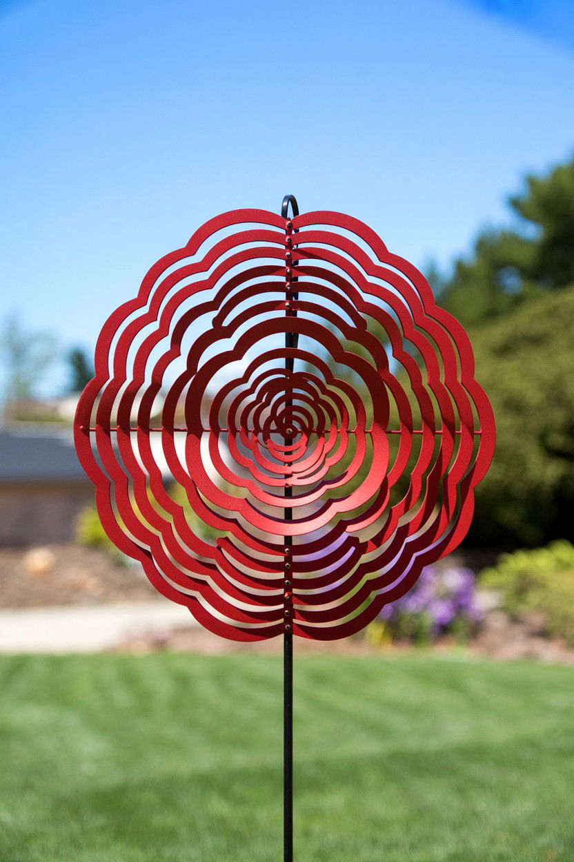 Red Rose Wind Spinner - 25 Valentine's Day Wind Spinner Ideas