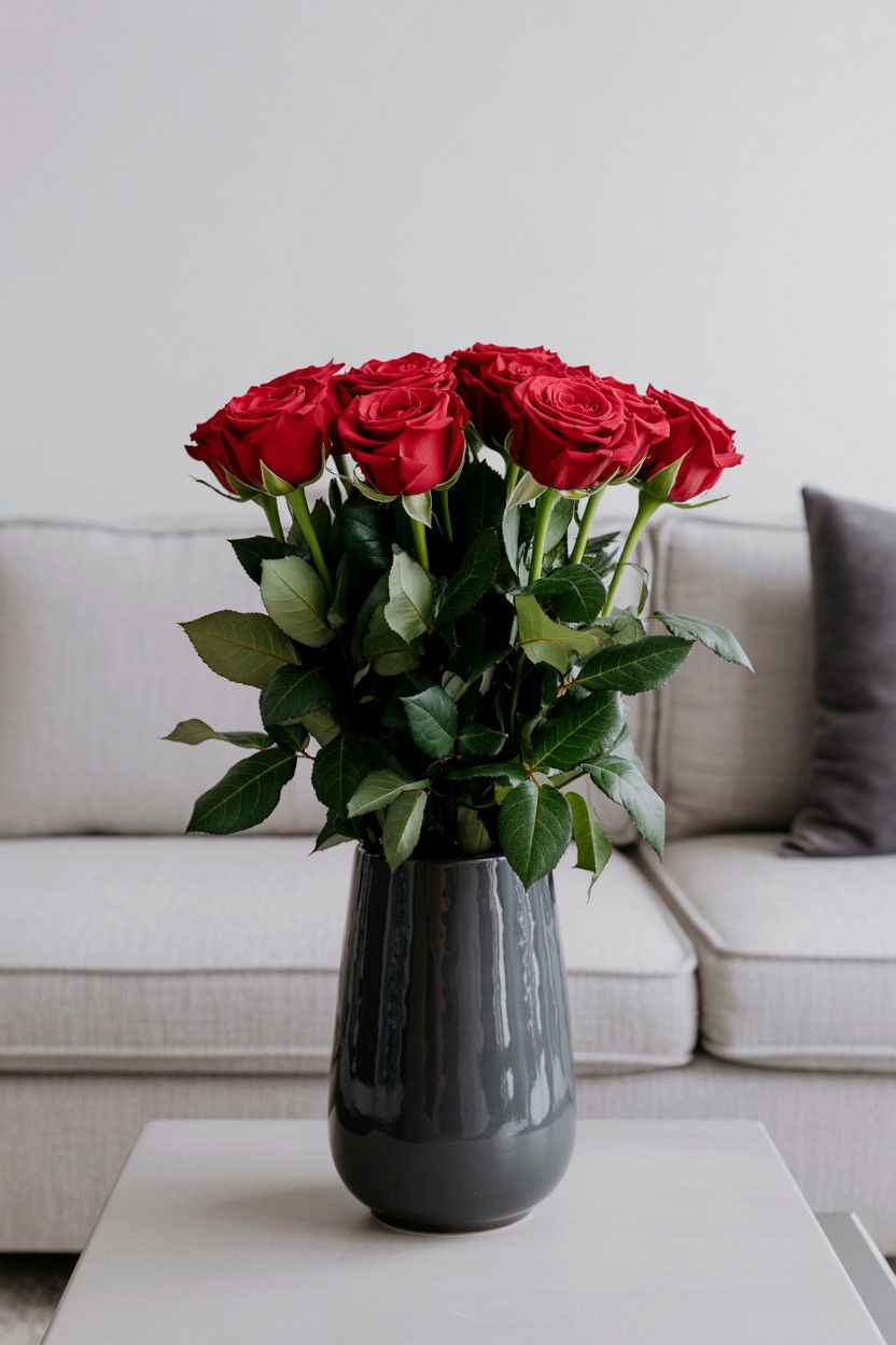 Red Roses Vase - 25 Aesthetic Valentine's Day Ideas