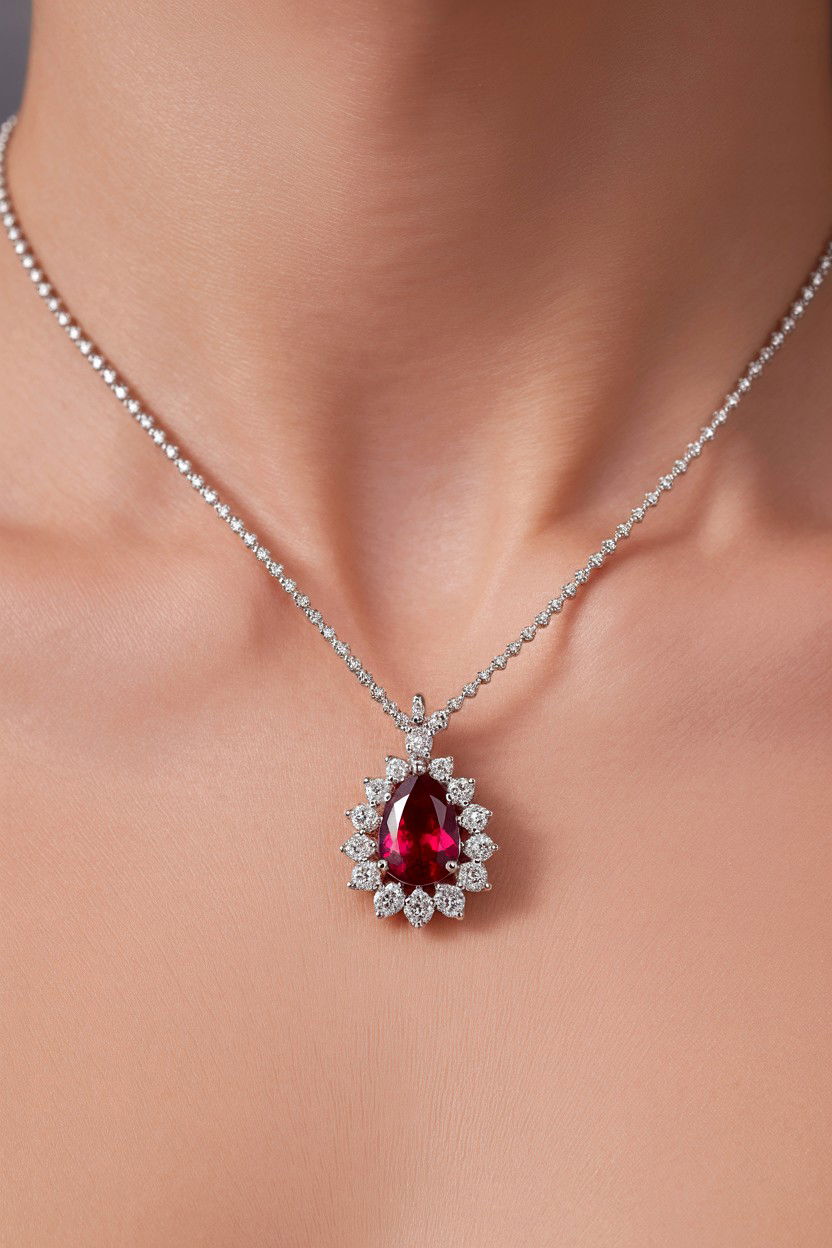 Red Ruby Necklace - 25 Valentine's Day Pendant Ideas