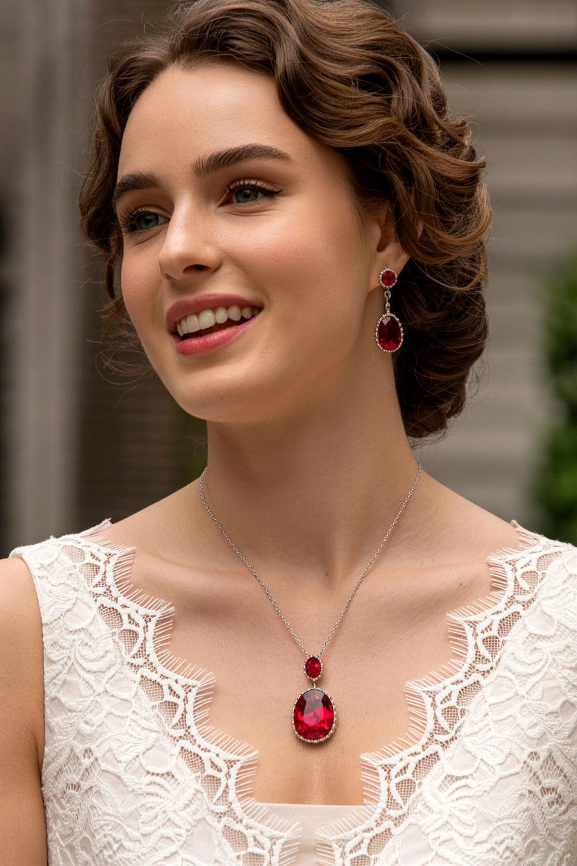 Red Ruby Pendant - 25 Valentine's Day Necklace Ideas