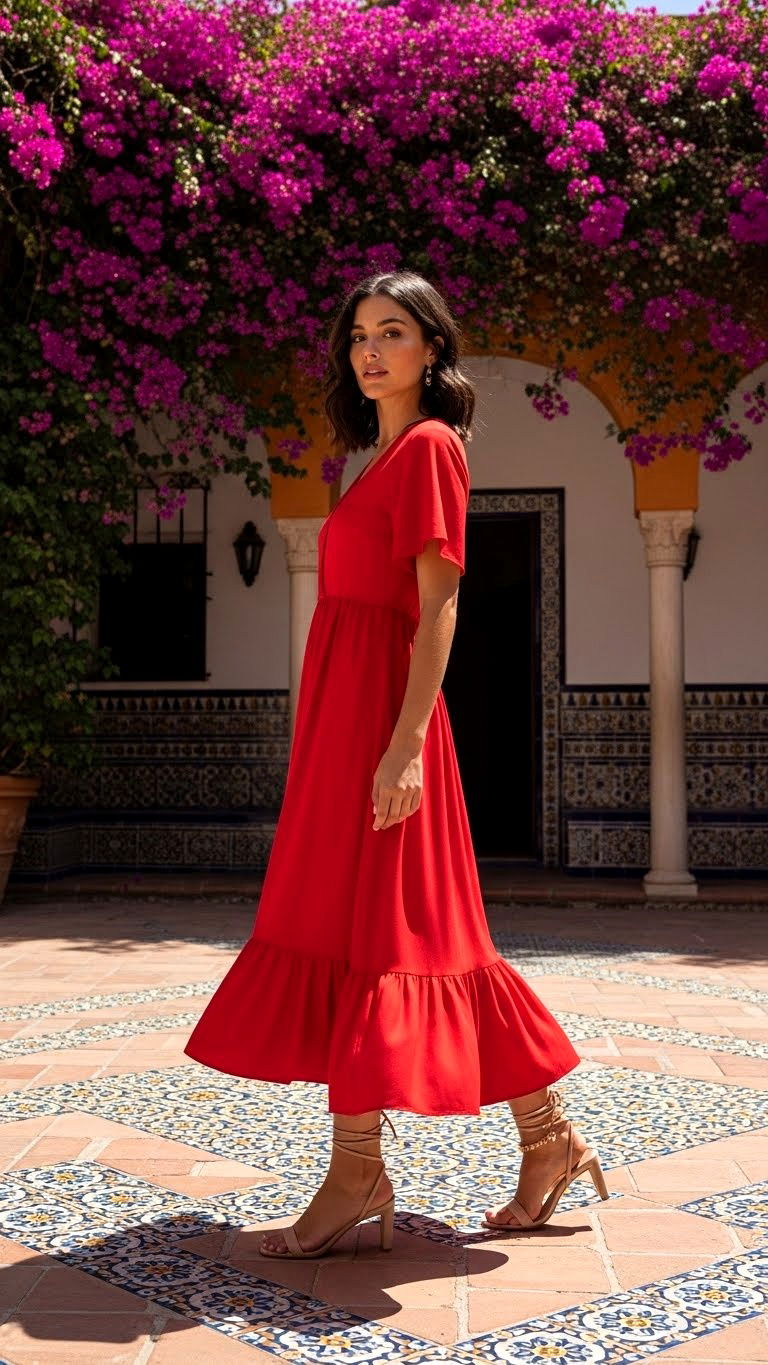 Red Ruffle Hem Dress - 25 valentine's day dress ideas