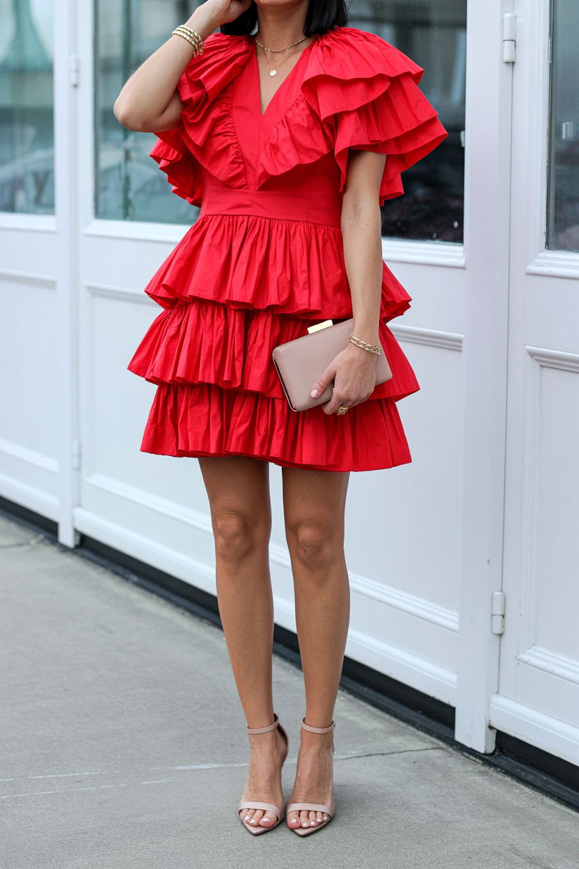 Red Ruffle Mini Dress - 25 Valentine's Day Mini Dress Ideas